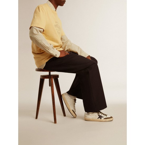 Men's Super-Star LTD in nappa leather with black leather star and silver heel tab Men's Super-Star LTD in nappa leather with black leather star and silver heel tab