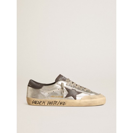 Men's silver Super-Star LTD with black nubuck star and heel tab Men's silver Super-Star LTD with black nubuck star and heel tab
