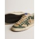 Men's Super-Star LTD in cream mesh and green nappa with nappa star Men's Super-Star LTD in cream mesh and green nappa with nappa star