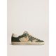 Men's Super-Star LTD in cream mesh and green nappa with nappa star Men's Super-Star LTD in cream mesh and green nappa with nappa star