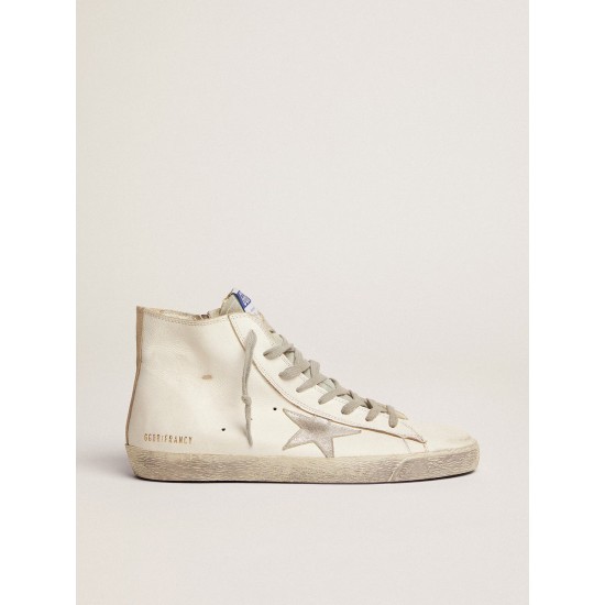 Men's Francy in leather with silver suede star Men's Francy in leather with silver suede star