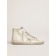 Men's Francy in leather with silver suede star Men's Francy in leather with silver suede star