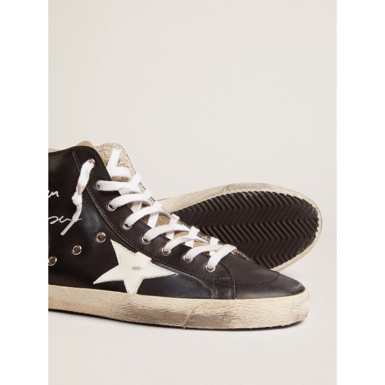Men's Francy with black leather upper and white leather star Men's Francy with black leather upper and white leather star