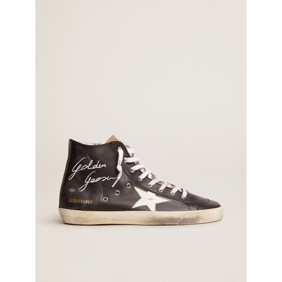 Men's Francy with black leather upper and white leather star Men's Francy with black leather upper and white leather star