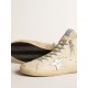 Men's Francy Penstar in white leather with silver metallic leather star Men's Francy Penstar in white leather with silver metallic leather star