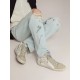 Men's Slide in leather with suede details Men's Slide in leather with suede details