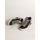 Men's Slide in navy blue denim with star and white flash Men's Slide in navy blue denim with star and white flash