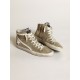 Men's Slide in military green suede with star and white flash Men's Slide in military green suede with star and white flash