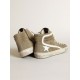 Men's Slide in military green suede with star and white flash Men's Slide in military green suede with star and white flash