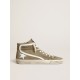 Men's Slide in military green suede with star and white flash Men's Slide in military green suede with star and white flash