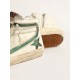 Slide in beige nappa with green laminated leather star and flash Slide in beige nappa with green laminated leather star and flash