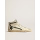 Slide in beige nappa with green laminated leather star and flash Slide in beige nappa with green laminated leather star and flash
