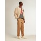 Men's Slide LTD in milk-white nappa with white leather star and flash Men's Slide LTD in milk-white nappa with white leather star and flash