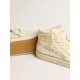 Men's Slide LTD in milk-white nappa with white leather star and flash Men's Slide LTD in milk-white nappa with white leather star and flash