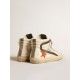 Men's nappa leather Slide with orange croc-print star and green suede flash Men's nappa leather Slide with orange croc-print star and green suede flash