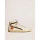 Men's nappa leather Slide with orange croc-print star and green suede flash Men's nappa leather Slide with orange croc-print star and green suede flash