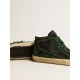 Slide LTD in green suede and black canvas with suede star and flash Slide LTD in green suede and black canvas with suede star and flash