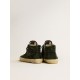 Slide LTD in green suede and black canvas with suede star and flash Slide LTD in green suede and black canvas with suede star and flash