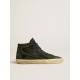 Slide LTD in green suede and black canvas with suede star and flash Slide LTD in green suede and black canvas with suede star and flash