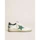 Men's Ball Star in white nappa leather with green leather star and heel tab Men's Ball Star in white nappa leather with green leather star and heel tab