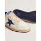 Men's Ball Star in white nappa with blue star and heel tab Men's Ball Star in white nappa with blue star and heel tab