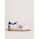Men's Ball Star in white nappa with blue star and heel tab Men's Ball Star in white nappa with blue star and heel tab