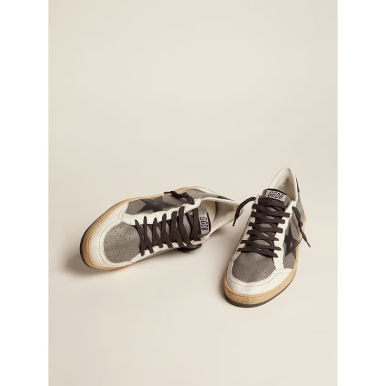 Men's Ball Star in gray leather with black star and heel tab Men's Ball Star in gray leather with black star and heel tab