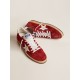 Men's Ball Star in dark red suede with white star and heel tab Men's Ball Star in dark red suede with white star and heel tab