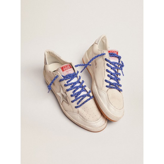 Men's Ball Star LTD in white nappa with silver star Men's Ball Star LTD in white nappa with silver star