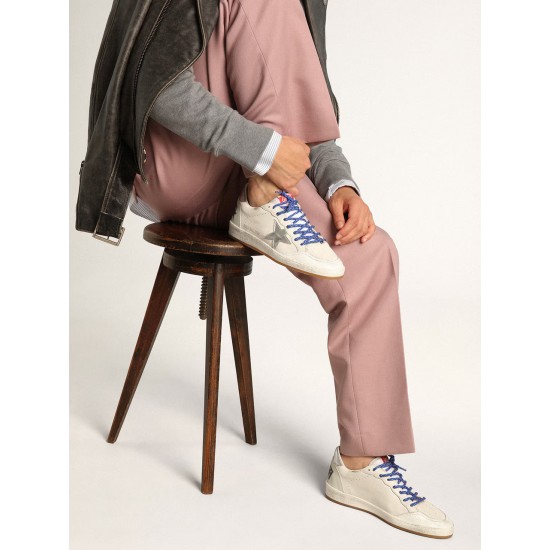 Men's Ball Star LTD in white nappa with silver star Men's Ball Star LTD in white nappa with silver star