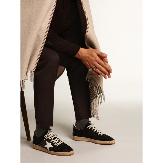 Men's Ball Star in black suede with white leather star Men's Ball Star in black suede with white leather star
