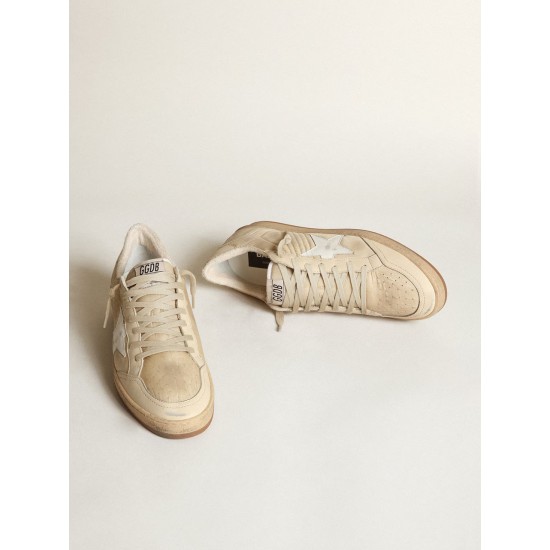 Men's Ball Star in white nylon with white star and heel tab Men's Ball Star in white nylon with white star and heel tab
