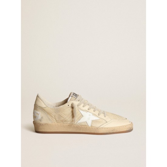 Men's Ball Star in white nylon with white star and heel tab Men's Ball Star in white nylon with white star and heel tab