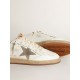 Men's Ball Star in white nappa with dove gray suede star Men's Ball Star in white nappa with dove gray suede star