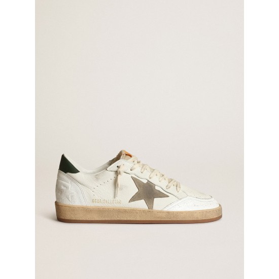 Men's Ball Star in white nappa with dove gray suede star Men's Ball Star in white nappa with dove gray suede star