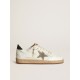 Men's Ball Star in white nappa with dove gray suede star Men's Ball Star in white nappa with dove gray suede star