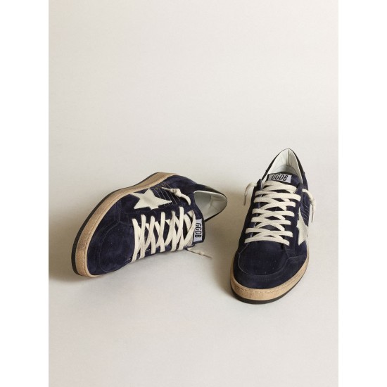 Men's Ball Star in dark blue suede with white nubuck star Men's Ball Star in dark blue suede with white nubuck star