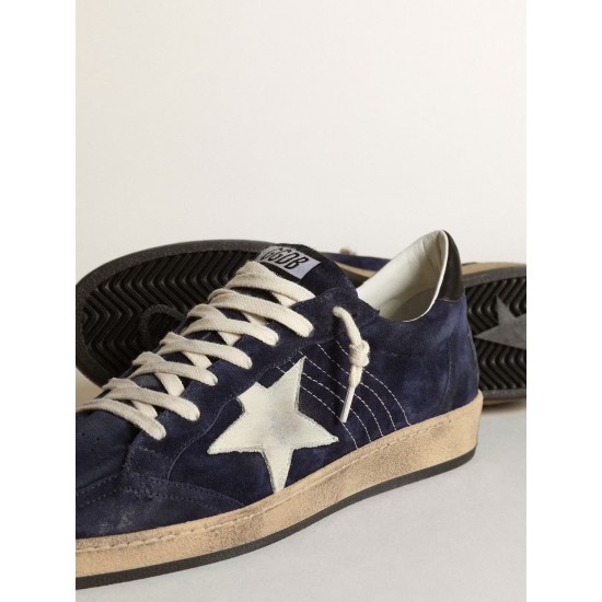Men's Ball Star in dark blue suede with white nubuck star Men's Ball Star in dark blue suede with white nubuck star