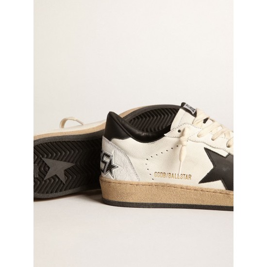 Men's Ball Star in white nappa with black star Men's Ball Star in white nappa with black star