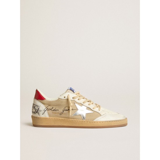 Ball Star LTD in mesh with metallic leather star and red heel tab Ball Star LTD in mesh with metallic leather star and red heel tab
