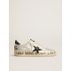 Ball Star LTD in silver leather with gray suede star and heel tab Ball Star LTD in silver leather with gray suede star and heel tab