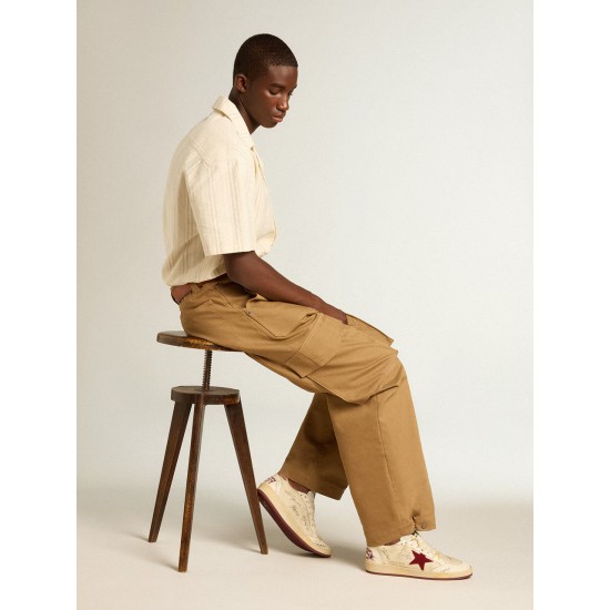 Men's Ball Star LTD in nylon with pomegranate suede star and leather heel tab Men's Ball Star LTD in nylon with pomegranate suede star and leather heel tab