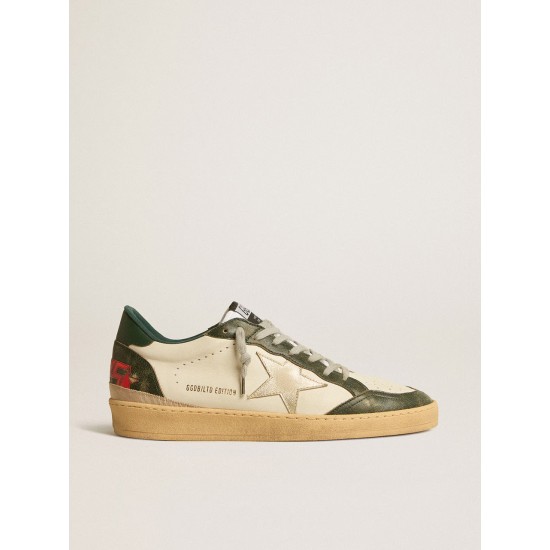 Ball Star LTD with platinum leather star and green leather heel tab Ball Star LTD with platinum leather star and green leather heel tab
