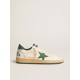 Men's Ball Star Wishes in white nappa leather with green leather star and heel tab Men's Ball Star Wishes in white nappa leather with green leather star and heel tab