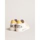 Ball Star LTD in white mesh with yellow leather star and heel tab Ball Star LTD in white mesh with yellow leather star and heel tab