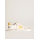 Ball Star LTD in white mesh with yellow leather star and heel tab Ball Star LTD in white mesh with yellow leather star and heel tab
