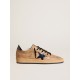 Ball Star in beige leather with blue patent leather star and heel tab Ball Star in beige leather with blue patent leather star and heel tab