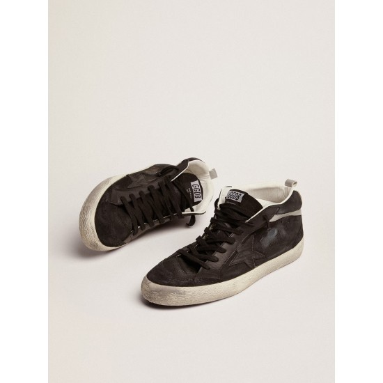 Men's Mid Star in nubuck with black leather star and silver flash Men's Mid Star in nubuck with black leather star and silver flash