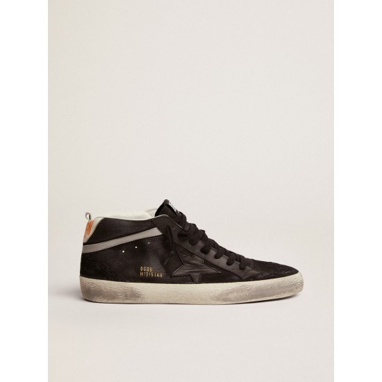Men's Mid Star in nubuck with black leather star and silver flash Men's Mid Star in nubuck with black leather star and silver flash