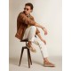 Men's Mid Star in tobacco-colored suede with white leather star Men's Mid Star in tobacco-colored suede with white leather star